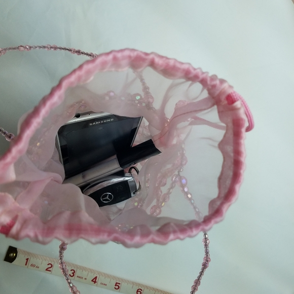 Beaded Basket Bag Purse with silky interior bag - Picture 6 of 6